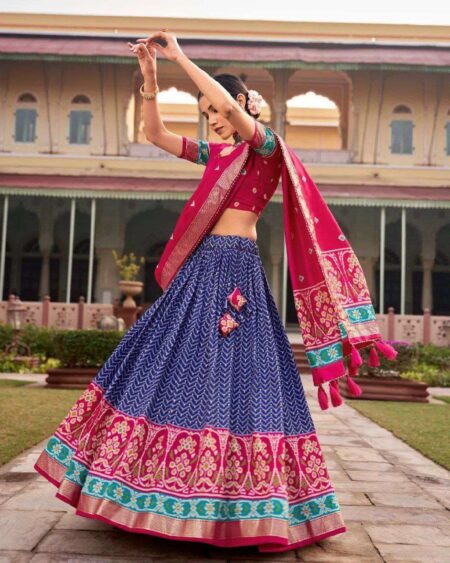 Women's Traditional Printed Lehenga Choli Set with Embroidered Dupatta  Festive Wear