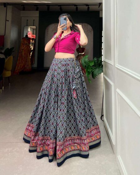 Women's Printed Ethnic Lehenga Choli Set with Embroidered Blouse  Stylish Festive Wear