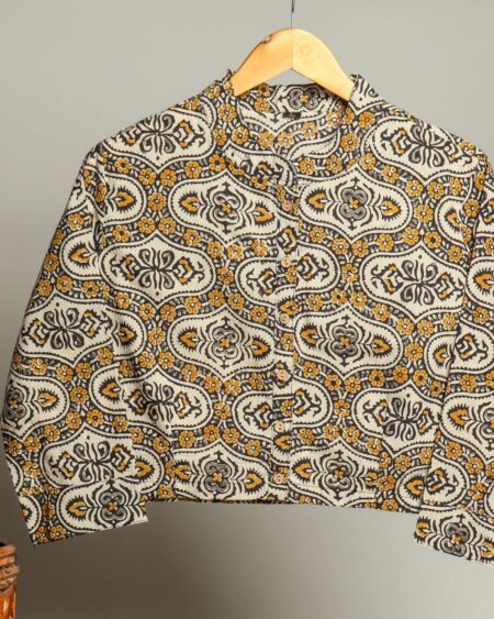 Handmade Block Print Cotton for Women ? Ethnic Floral Printed Top with Long Sleeves