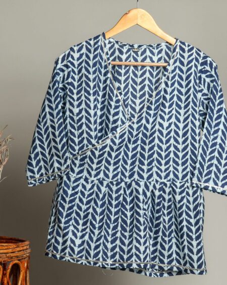 Handmade Block Print Cotton for Women ? Ethnic Floral Printed Top with Long Sleeves