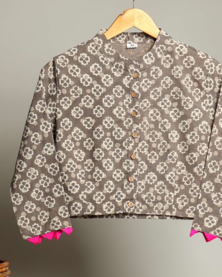 Handmade Block Print Cotton for Women ? Ethnic Floral Printed Top with Long Sleeves