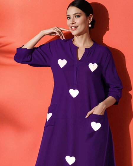 Women's Cotton Embroidered Straight Kurti With Pant Set