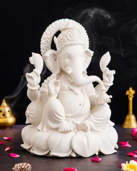 Marble Ganesh ji Statue Idol Murti for Home Decor Office Desk? for HomeDecor Decoration Gifting -1