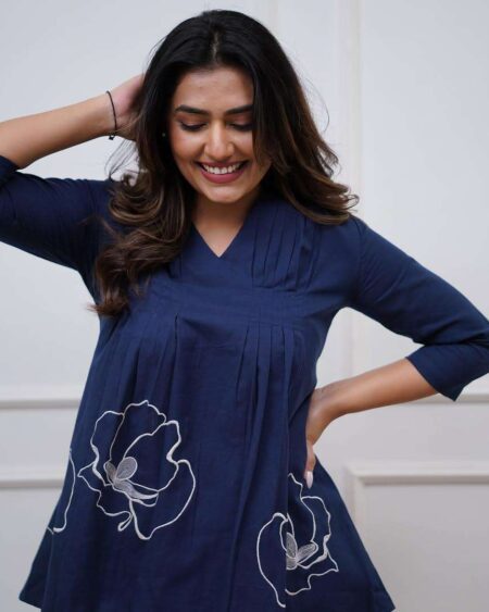 Women's Cotton Embroidered Co-ord Set 2 Piece Top Bottom Set