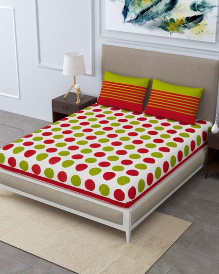 Rajasthani Traditionally Printed Cotton Doublebed Bedsheet With Pack of 2 Pillow Covers